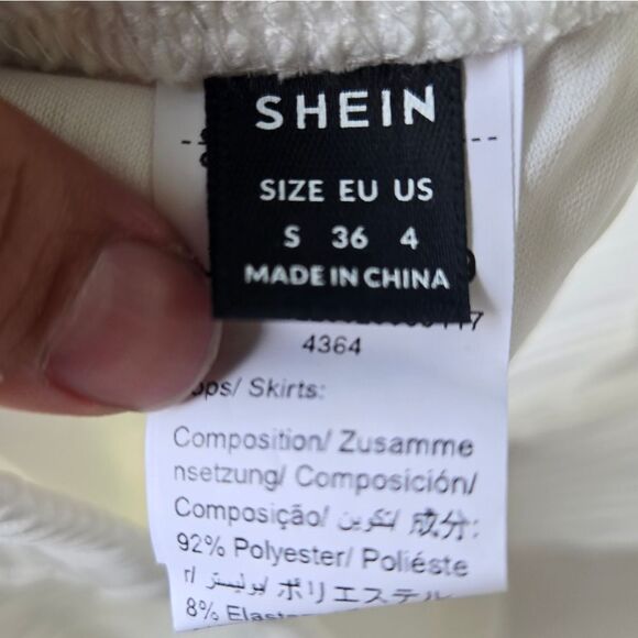 SHEIN Two Piece Twist Front Asymmetrical Hem Crop Tube Top & Bodycon Skirt Sz S - Picture 4 of 7